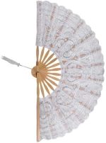 Χειροποίητη βεντάλια (22cm) λευκή