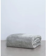 Βελουτέ Μονόχρωμη Κουβέρτα Voras - Μονή (160x220cm) - Γκρι απαλό