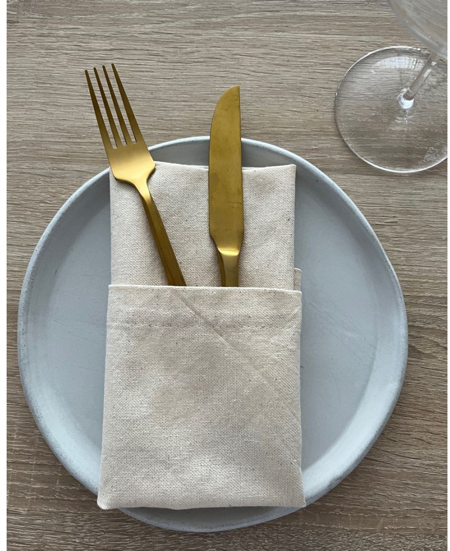 Natural Organic Πετσέτα Φαγητού Catering Γαλλική Γωνία Elsa Panama 48x48cm 48x48cm Natural