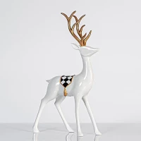 Beauty Home ΤΑΡΑΝΔΟΣ ΛΕΥΚΟΣ, ΜΕ ΧΡΥΣΑ ΚΕΡΑΤΑ, 33cm