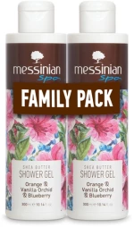 Messinian Spa Orange Vanilla Blueberry Showergel 300ml Family Pack 1+1