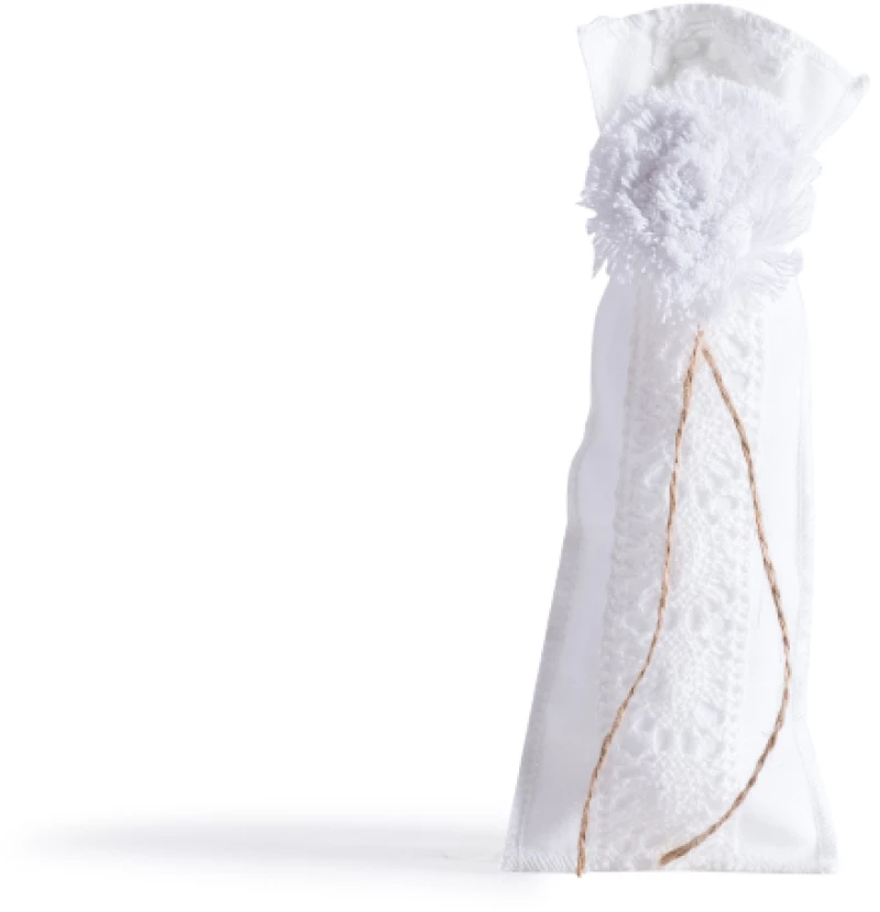 Beauty Home ΠΟΥΓΚΙ ΜΕ ΔΑΝΤΕΛΑ 6 x 19 cm ΛΕΥΚΟ-ΛΕΥΚΗ