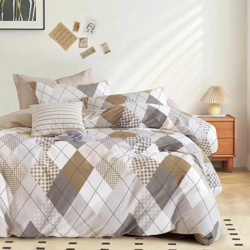 Beauty Home Σετ πάπλωμα υπέρδιπλο Art 12276 Anna 220x240 Γκρι,Μπεζ