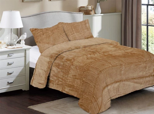 Κουβέρτα Coral Fleece Solid 02 160X220 Beige 100% Polyester - -