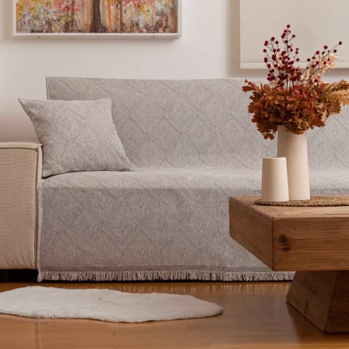 Ριχτάρι Σενίλ Τετραθέσιο Bari Εκρού 180 x 350 cm