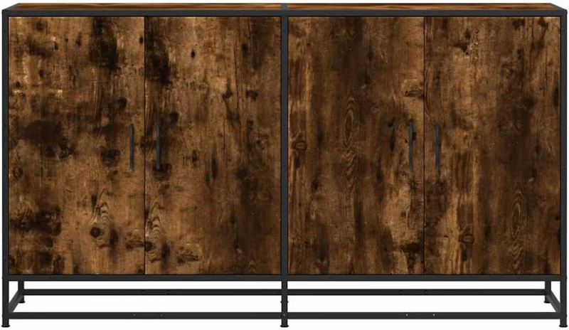 vidaXL Sideboard Καπνιστή δρυς 134x35x76 cm Ξύλινη κατασκευή