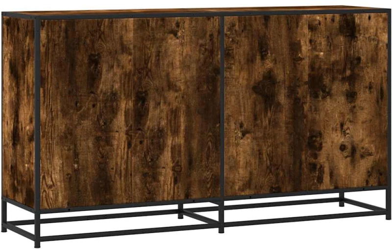 vidaXL Sideboard Καπνιστή δρυς 134x35x76 cm Ξύλινη κατασκευή
