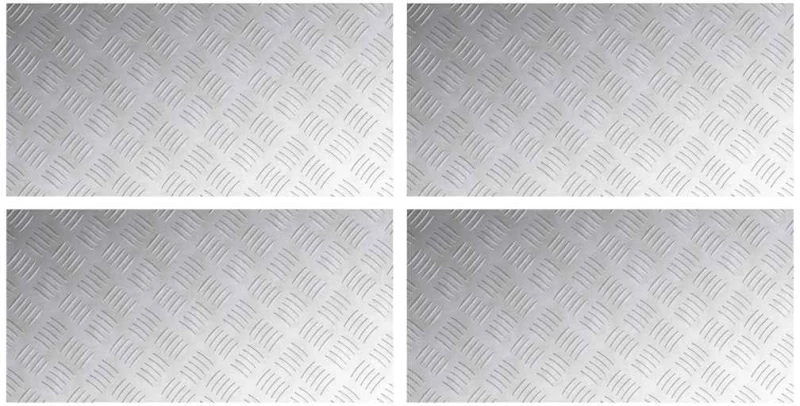 vidaXL Επιφάνειες Καρό 4 pcs Ασημί 80 x 40 cm Αλουμίνιο