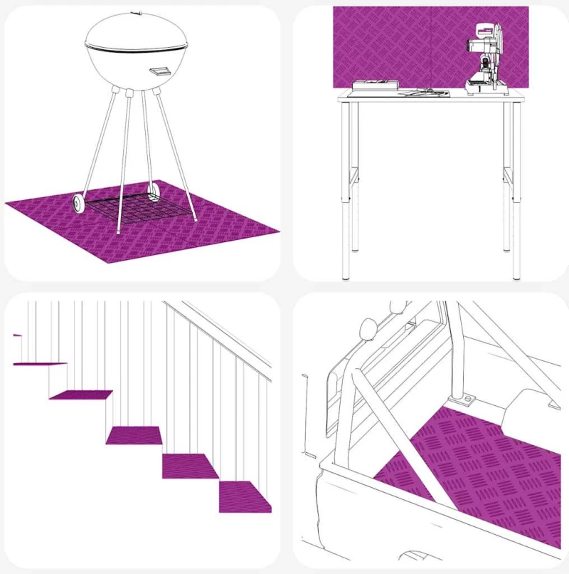 vidaXL Επιφάνειες Καρό 4 pcs Ασημί 80 x 40 cm Αλουμίνιο