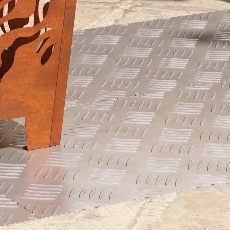 vidaXL Επιφάνειες Καρό 4 pcs Ασημί 100 x 40 cm Αλουμίνιο