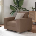 vidaXL Καναπές με μαξιλάρι Καφέ 100 x 77 x 82 εκ ύφασμα