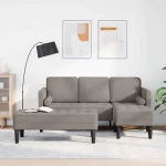 vidaXL Σετ Καναπέ 2 pcs μπεζ-γκρι 173 x 131 x 67 εκ ύφασμα