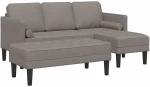 vidaXL Σετ Καναπέ 2 pcs μπεζ-γκρι 173 x 131 x 67 εκ ύφασμα
