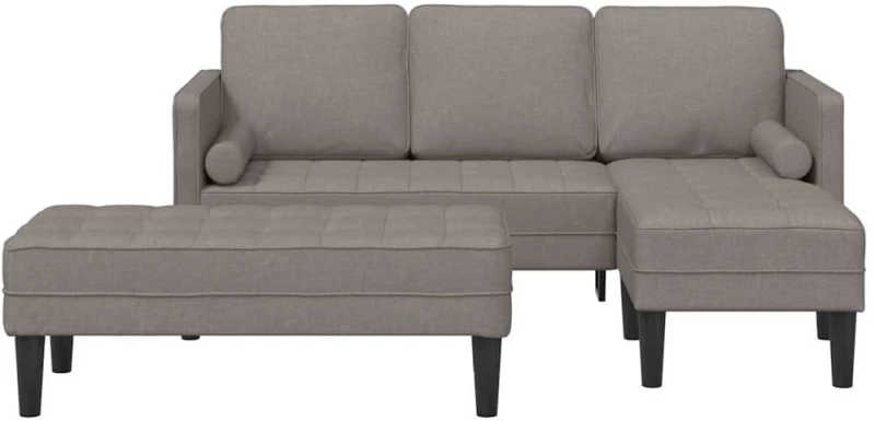 vidaXL Σετ Καναπέ 2 pcs μπεζ-γκρι 173 x 131 x 67 εκ ύφασμα