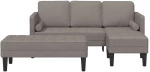 vidaXL Σετ Καναπέ 2 pcs μπεζ-γκρι 173 x 131 x 67 εκ ύφασμα