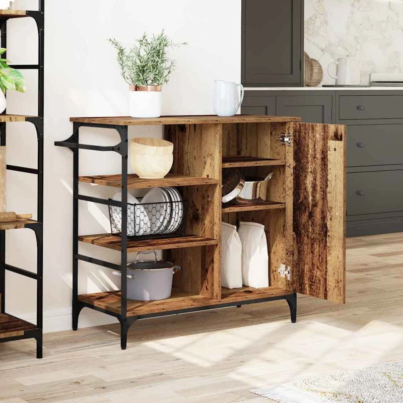 vidaXL Καρότσι Κουζίνας Παλαιό ξύλο 87.5 x 38.5 x 84.5 εκ