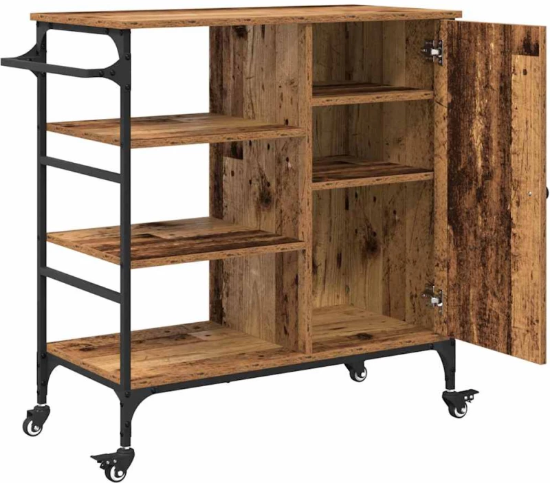 vidaXL Καρότσι Κουζίνας Παλαιό ξύλο 87.5 x 38.5 x 84.5 εκ