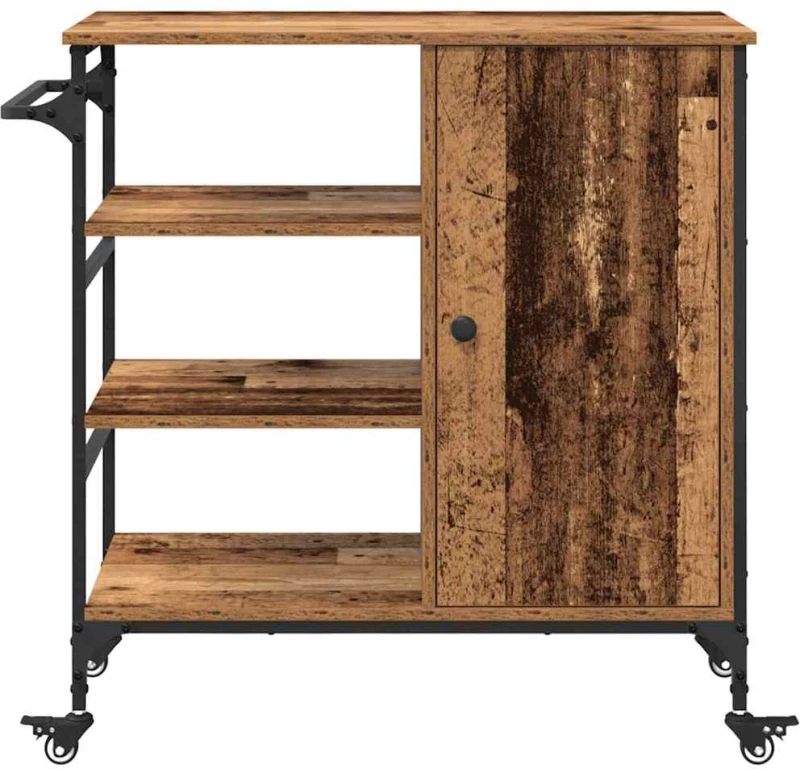 vidaXL Καρότσι Κουζίνας Παλαιό ξύλο 87.5 x 38.5 x 84.5 εκ