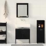 vidaXL Σετ Επίπλων Μπάνιου με αποθήκευση 2 pcs Μαύρο 60 x 33 x 60 εκ