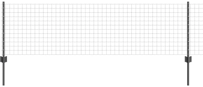 vidaXL Φράχτης με Στήλες. Γκρι 0.6 x 50 μ. Ατσάλι