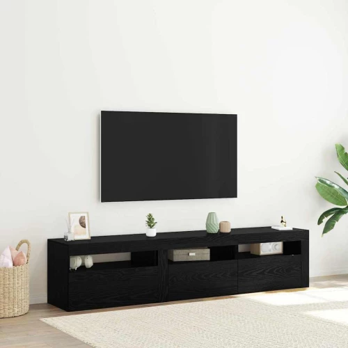 vidaXL Έπιπλα τηλεόρασης 2 pcs Μαύρη δρυς 180 x 35 x 40 εκ