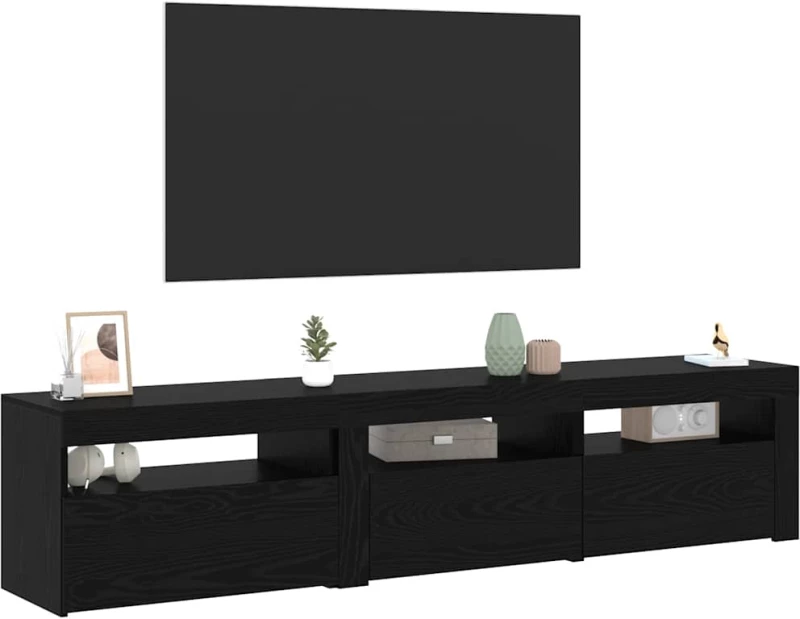 vidaXL Έπιπλα τηλεόρασης 2 pcs Μαύρη δρυς 180 x 35 x 40 εκ