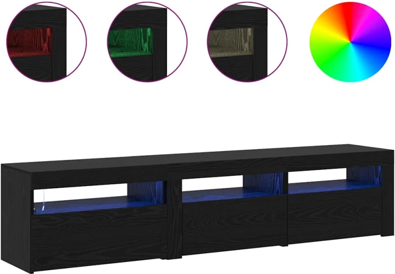 vidaXL Έπιπλα τηλεόρασης 2 pcs Μαύρη δρυς 180 x 35 x 40 εκ