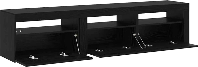 vidaXL Έπιπλα τηλεόρασης 2 pcs Μαύρη δρυς 180 x 35 x 40 εκ