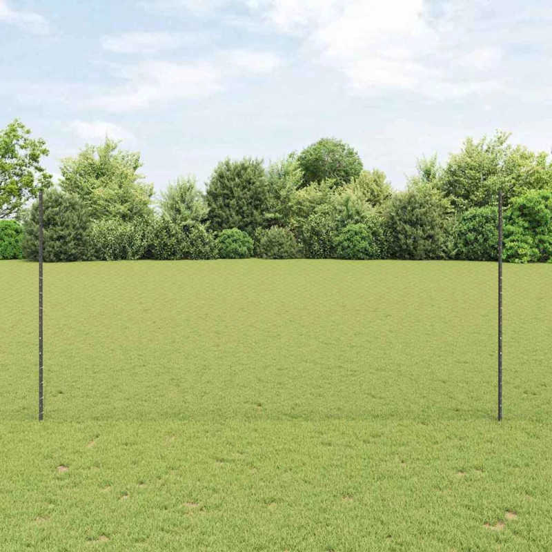 vidaXL Φράχτης με Στήλες. Γκρι 1.6 x 25 m Ατσάλι