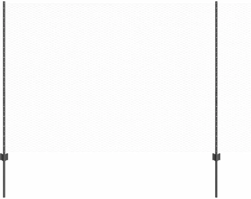 vidaXL Φράχτης με Στήλες. Γκρι 1.6 x 25 m Ατσάλι