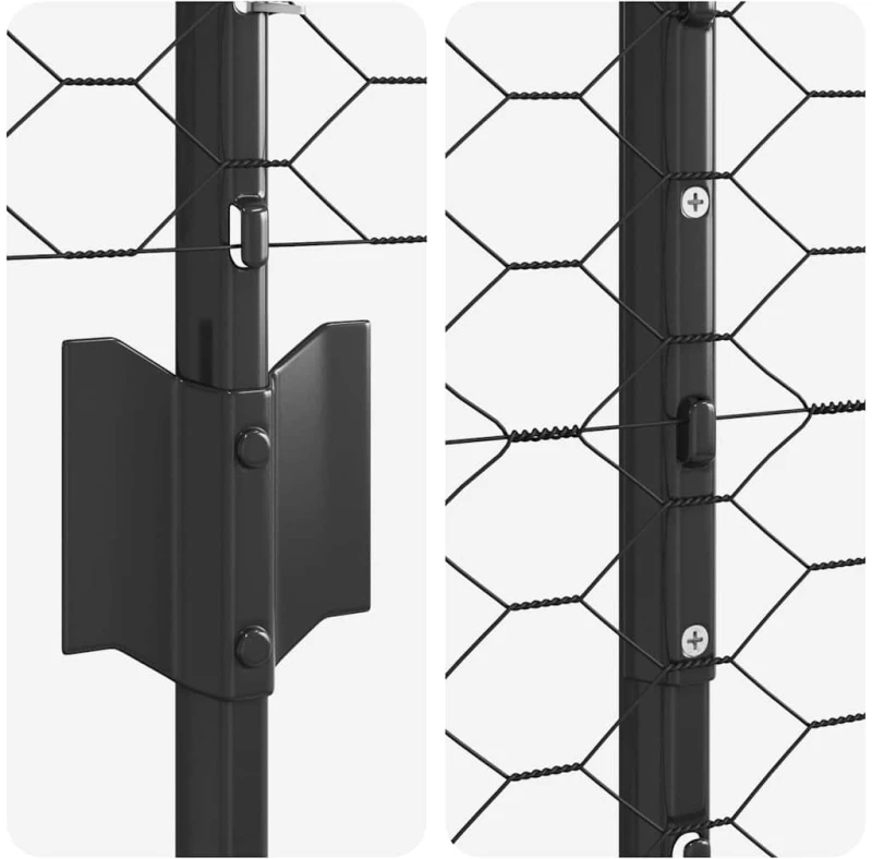 vidaXL Φράχτης με Στήλες. Γκρι 1.6 x 25 m Ατσάλι