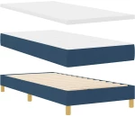 vidaXL Κρεβάτι με Ελατήρια και Στρώμα Κρεμ 90x200 εκ Υφασμα Μπλε