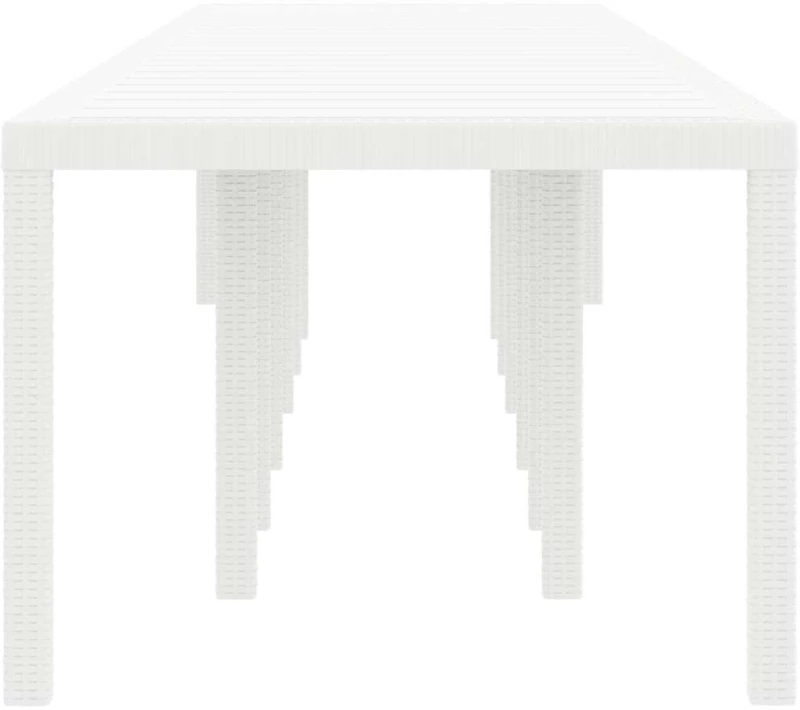 vidaXL Τραπέζι Κήπου Λευκό 400 x 100 x 73 εκ. συνθετικό ρατάν