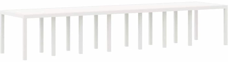 vidaXL Τραπέζι Κήπου Λευκό 400 x 100 x 73 εκ. συνθετικό ρατάν