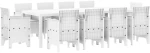 vidaXL Σέτ φαγητού για κήπο 11 pcs Λευκό Rattan Polt