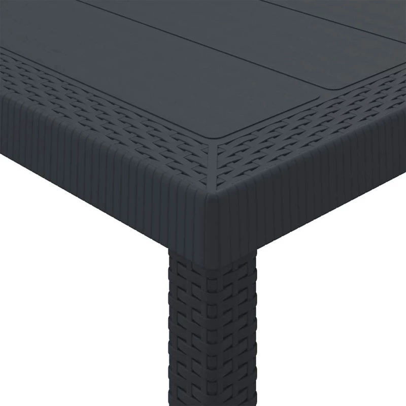vidaXL Σέτ φαγητού για κήπο 3 pcs Ανθρακί Rattan Polt