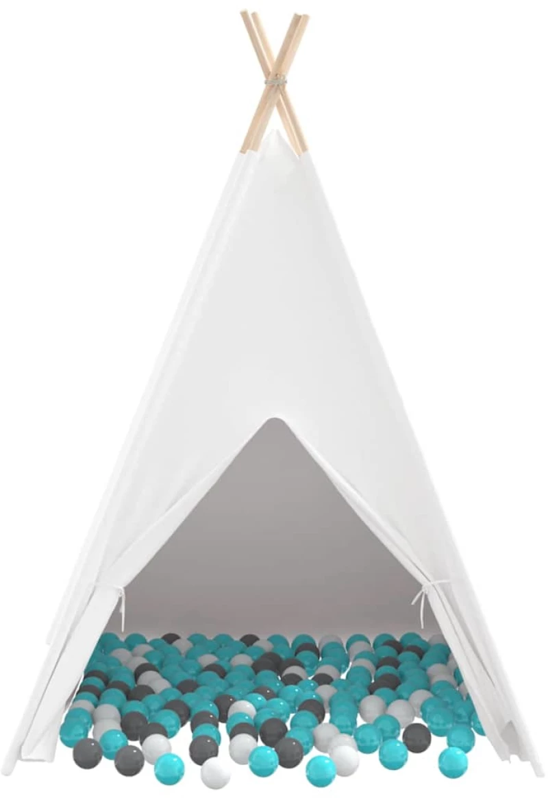 vidaXL Σκηνίτσα Teepee Λευκό 120 x 120 x 150 cm Υφάσμα, Πλαστικό