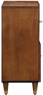 vidaXL Πλαϊνό γραφείο με ράφι Καφέ 80 x 33.5 x 75 εκ Μασίφ ξύλο μάνγκο