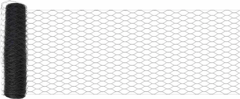 vidaXL Φράχτης Εξαγώνου Γκρι 0.8 x 25 m Ατσάλι