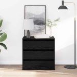 vidaXL Κουτί με Συρτάρια Μαύρη δρυς 60 x 41 x 58 cm Επεξεργασμένο ξύλο