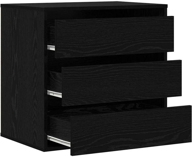 vidaXL Κουτί με Συρτάρια Μαύρη δρυς 60 x 41 x 58 cm Επεξεργασμένο ξύλο