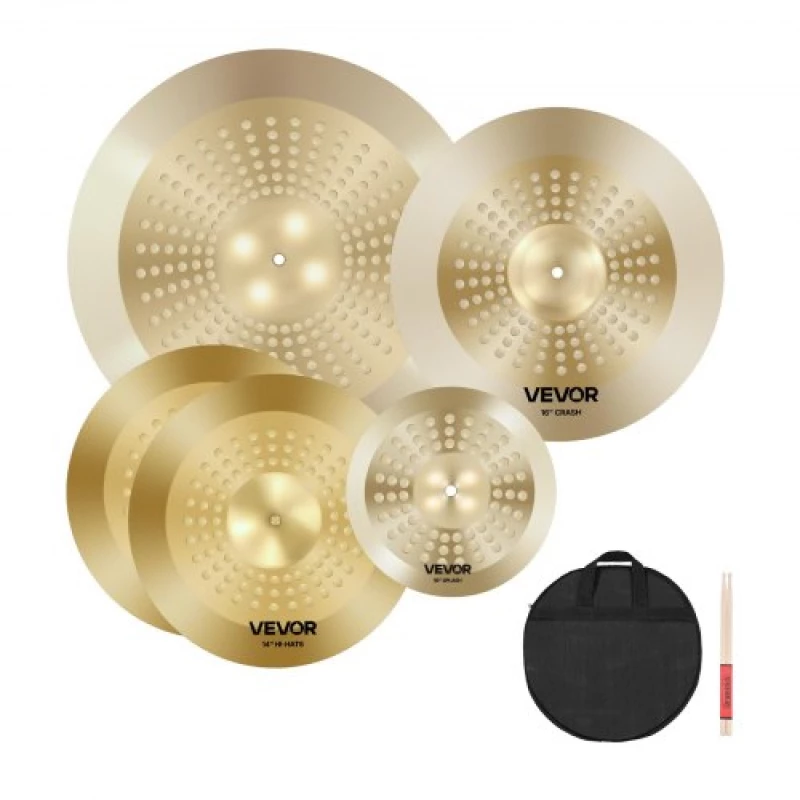 VEVOR Cymbal Pack 4 Pieces Cymbals Drum Set 10 14 16 20 Inches Cymbals for Drum