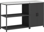 vidaXL Σετ Αποθήκευσης Κουζίνας με ράφι 2 pcs Μαύρο 150 x 50 x 92 εκ.