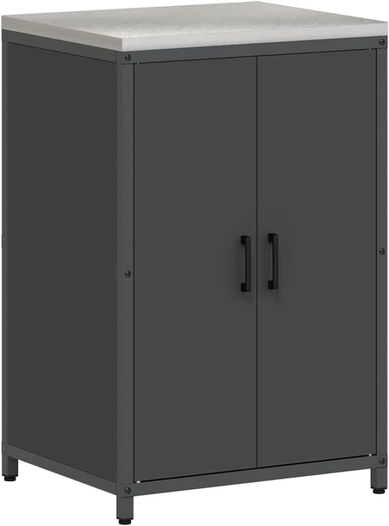 vidaXL Σετ Αποθήκευσης Κουζίνας με ράφι 2 pcs Μαύρο 150 x 50 x 92 εκ.