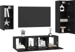 vidaXL Σετ επίπλου τηλεόρασης 4 pcs Μαύρη δρυς 30.5 x 30 x 90 cm