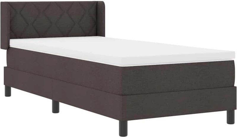 vidaXL Κρεβάτι box spring με στρώμα με στρώμα Σκούρο Καφέ 90 x 200 cm