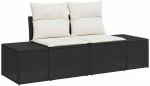 vidaXL Σετ Καναπέ Κήπου με μαξιλάρι 7 pcs Μαύρο Πολυ ράταν