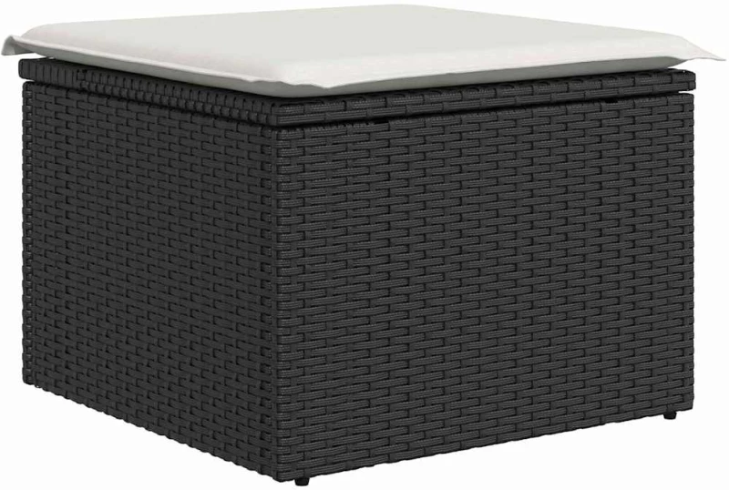 vidaXL Σετ Καναπέ Κήπου με μαξιλάρι 7 pcs Μαύρο Πολυ ράταν