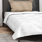 vidaXL Πάπλωμα με μαξιλάρι 2 pcs Λευκό 135 x 200 cm Μικροΐνες