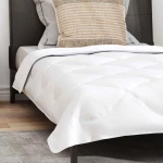 vidaXL Πάπλωμα με μαξιλάρι 2 pcs Λευκό 140 x 220 cm Μικροΐνες